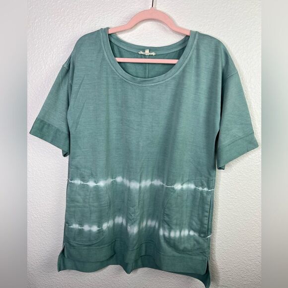Easel tye die blue short sleeve sweater - Picture 1 of 6